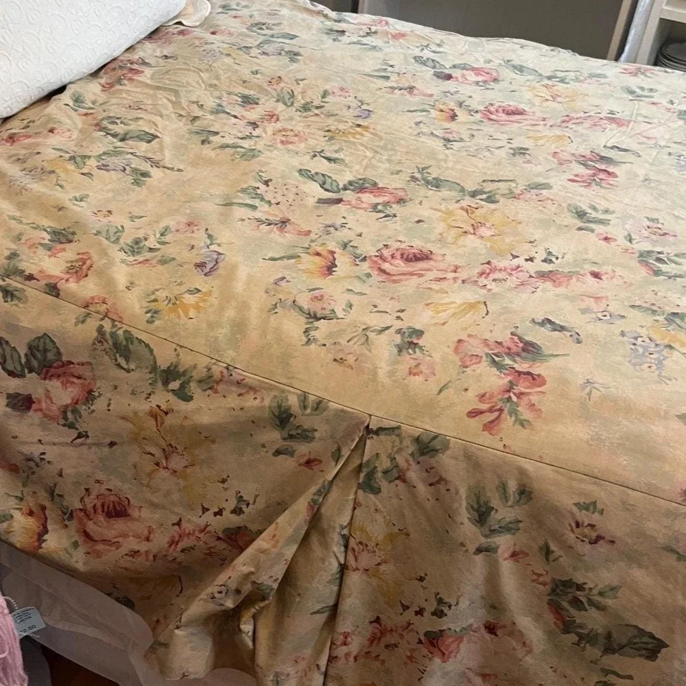 Ralph Lauren Francesca Twin Bed Topper Custom Floral Cottage Vintage Bedding